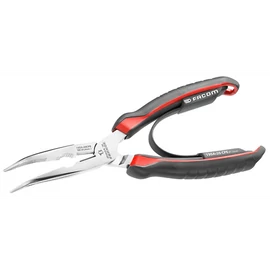 Hajl. Fél kerek csőrű fogó pol.fej, ergon. nyél, 200 mm