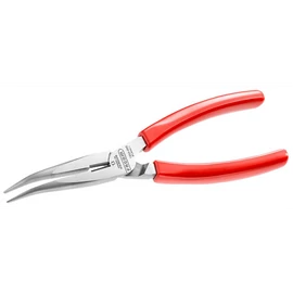 Hajlított Fél kerek csőrű fogó műanyag nyél 200 mm