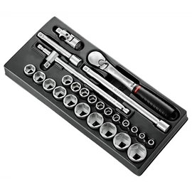 Dugókulcs készlet 1/2" mm 6 szögű racsni SL.161 26 Részes