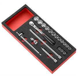 Dugókulcs készlet 3/8" modul 6 szög JL.161 20 részes