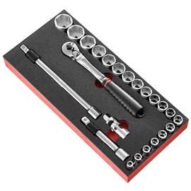 Dugókulcs készlet 1/2" mm 6 szögű racsni SL.171 23 Részes