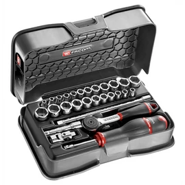 Dugókulcs készlet 1/4" 12 szög Colos R.161B 34 részes