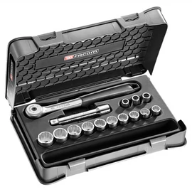 Dugókulcs készlet 1/2" mm 12 szögű racsni S.151B 15 Részes