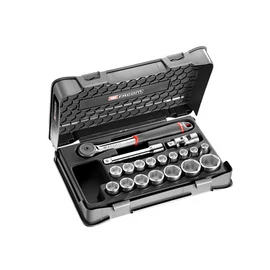 Dugókulcs készlet 1/2" mm 6 szögű racsni S.161B 22 Részes