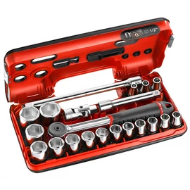 Dugókulcs készlet 1/2" mm 6 szögű racsni S.161B 21 Részes