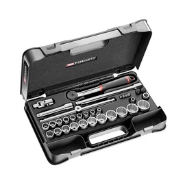 Dugókulcs készlet 1/2" mm 12 szögű racsni S.161B 33 Részes