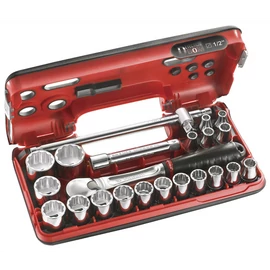 Dugókulcs készlet 1/2" nyitott 12 szög 22 részes